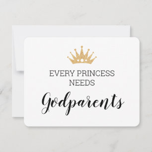 Tarjeta Toda princesa necesita una dedicción de bautismo d