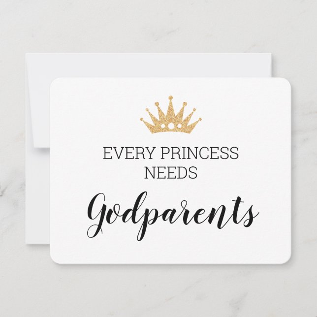 Tarjeta Toda princesa necesita una dedicción de bautismo d (Anverso)