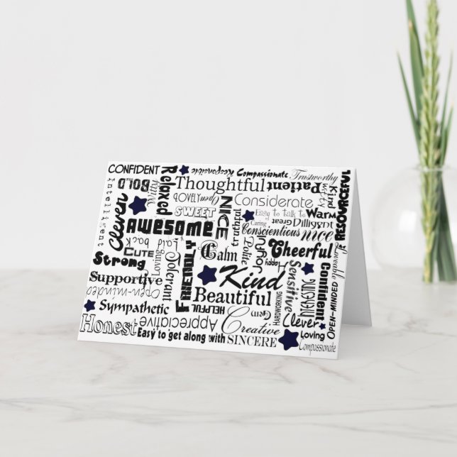 Tarjeta Todas las cosas buenas sobre ti (Anverso)