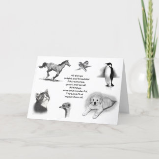 Tarjeta Todas Las Criaturas Grandes Y Pequeñas: Animales: