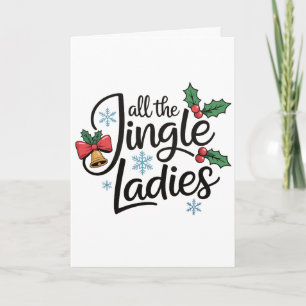 Tarjeta Todas Las Damas de Jingle Holly Bells Navidad Xmas