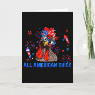 Tarjeta Todas las gallinas americanas patrióticas bandera 