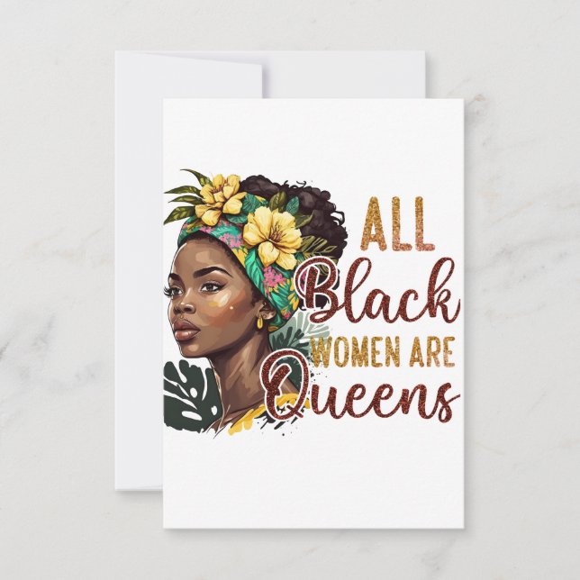 Tarjeta Todas las mujeres negras son reinas (Anverso)