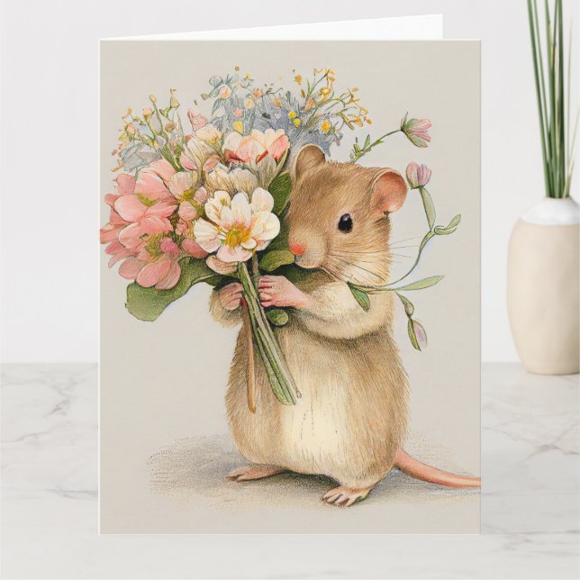 Tarjeta Todas las ocasiones del ratón Adorable (Anverso)