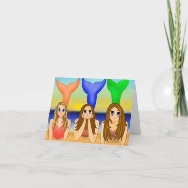 Tarjeta Todas las ocasiones Mermaids Notecard (Anverso)