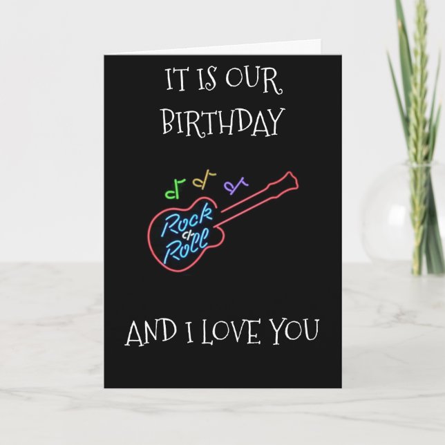 TARJETA TODAVÍA "AMOR ROCK/ROLL" Y "USTEDES" "CUMPLEAÑOS M (Anverso)