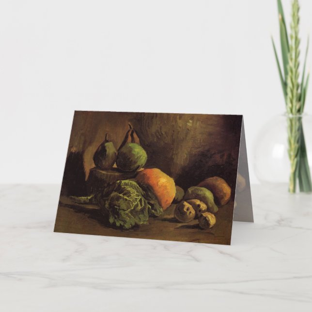 Tarjeta Todavía la vida con verduras y frutas por van Gogh (Anverso)