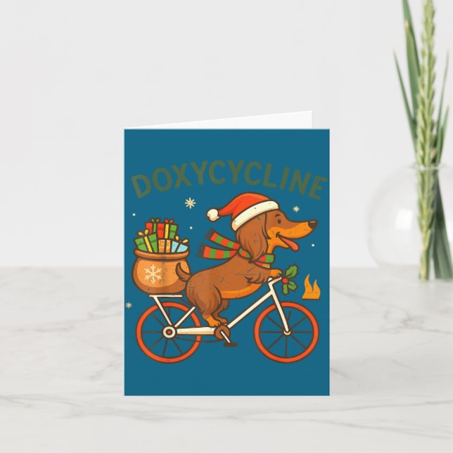 Tarjeta Toddler Doxycycline Long Hair Dachshund Christmas  (Anverso)