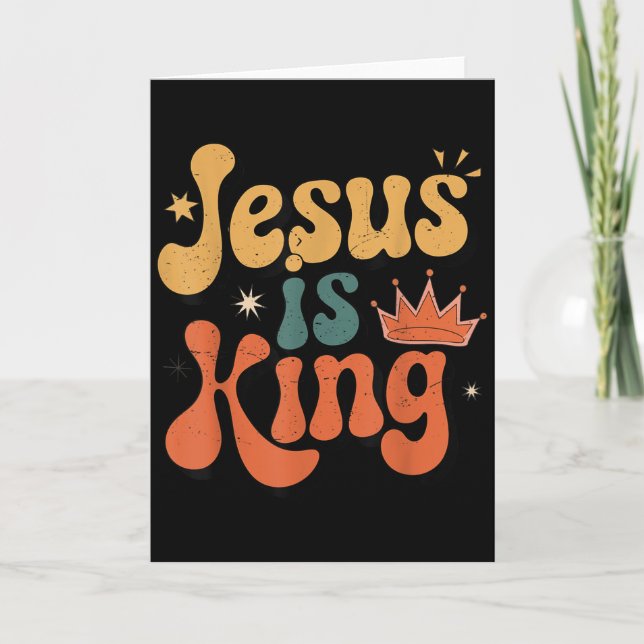 Tarjeta Toddler Jesus Is King Christian Kid Boy Good God S (Anverso)