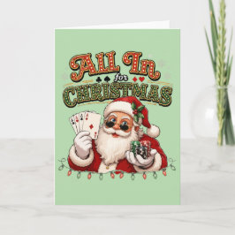 Tarjeta Todo Apostado para Santa de Poker de Navidad