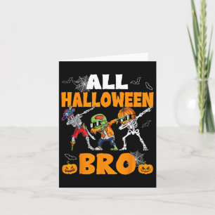 Tarjeta Todo el Bro Halloween Dabbing Skeleton Jack O Lant