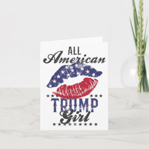 Tarjeta Todo el Chica norteamericano de Trump, la bandera