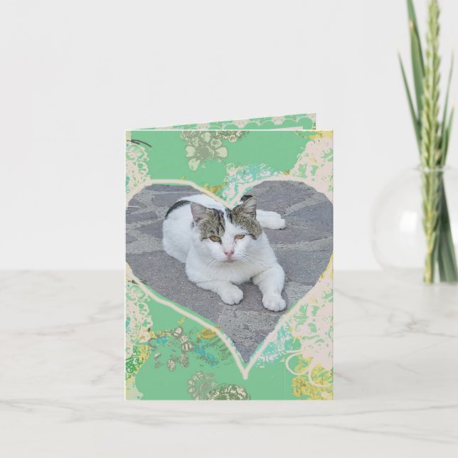 Tarjeta Todo el marco fotográfico floral del corazón (Anverso)