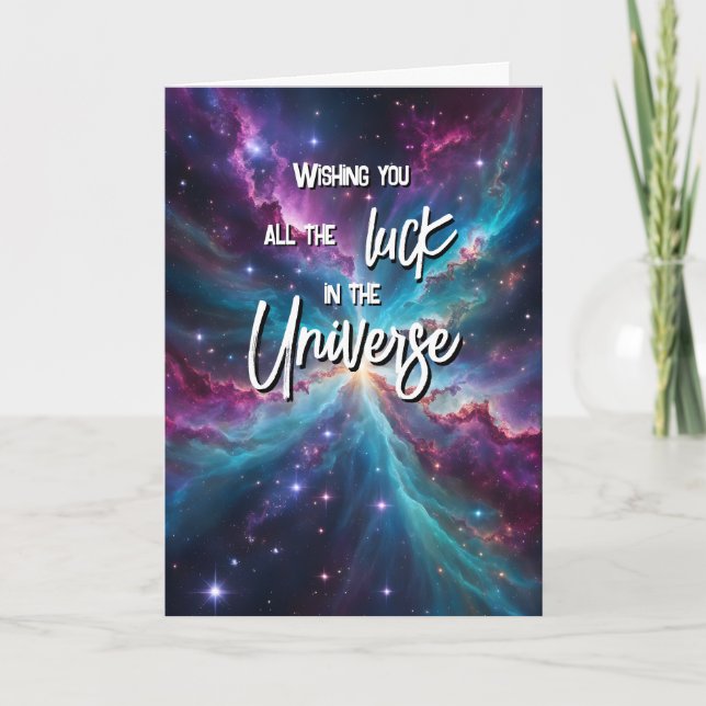 Tarjeta todo el universo de suerte Buena Suerte exámenes G (Anverso)