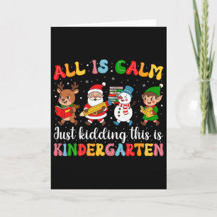 Tarjeta Todo está tranquilo divertido Navidad jardín de in