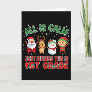Tarjeta Todo está tranquilo divertido Navidad primera temp