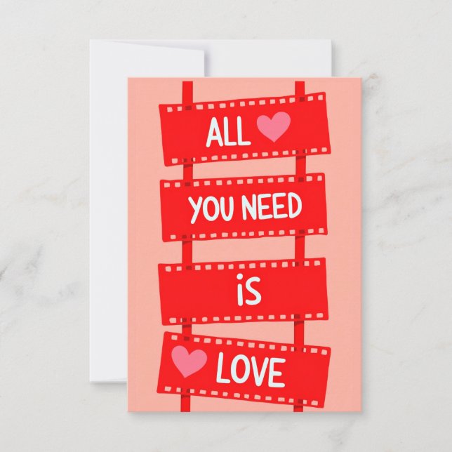 Tarjeta Todo lo que necesitas es Amor (Anverso)