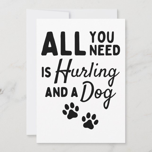 Tarjeta Todo lo que necesitas es arrojar y un perro. (Anverso)