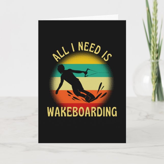 Tarjeta Todo Lo Que Necesito Es Wakeboarding Retro (Anverso)