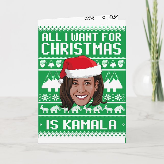 Tarjeta Todo lo que quiero Navidades es Kamala (Anverso)