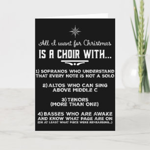 Tarjeta Todo lo que quiero para Navidad es un coro con sop