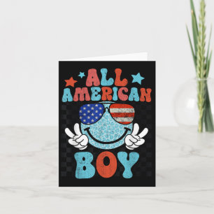 Tarjeta Todo niño americano sonríe frente a América Patrió