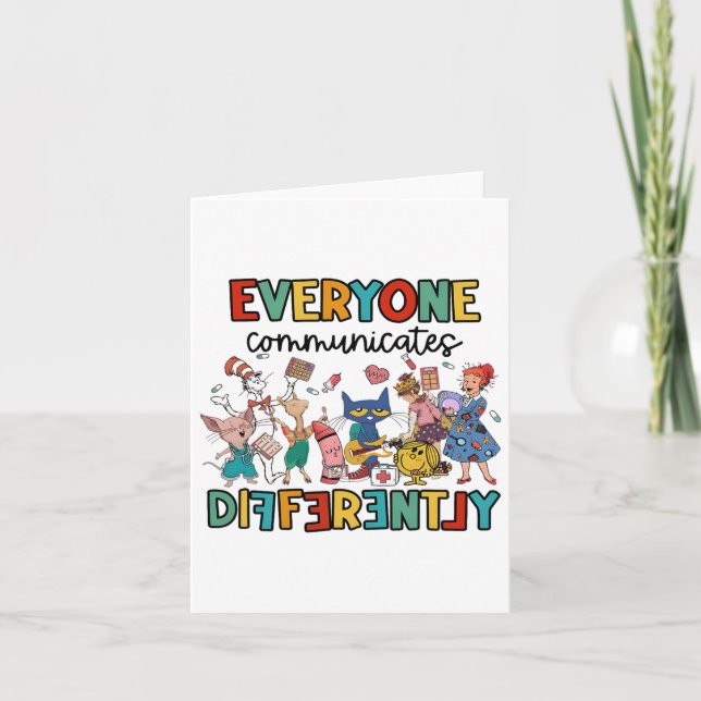 Tarjeta Todos comunican a niños de libros divertidos (Anverso)