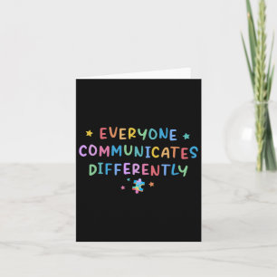 Tarjeta Todos comunican diferente conciencia del autismo
