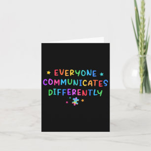 Tarjeta Todos comunican diferente conciencia del autismo
