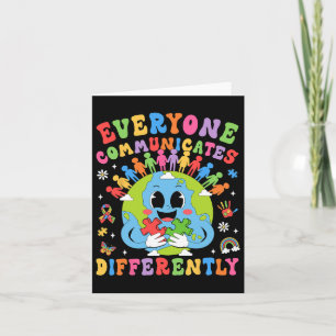 Tarjeta Todos Comunican Diferentemente Discurso De Autismo