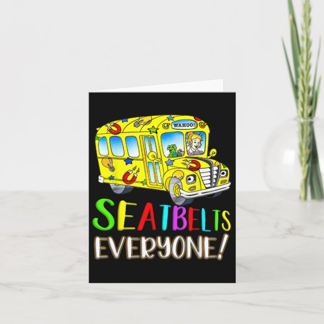 Tarjeta Todos divertidos conductores de autobús en la escu (Anverso)