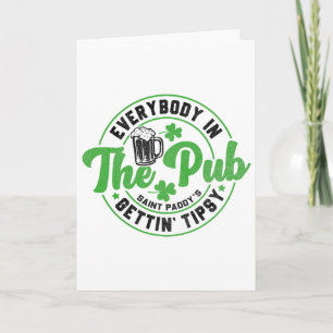 Tarjeta Todos en el pub se emborrachan divertido St Patric