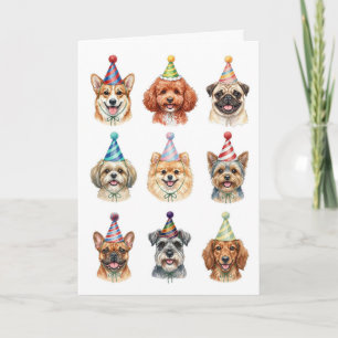 Tarjeta Todos Estrellas Lindos Pequeños Perros Texto Perso