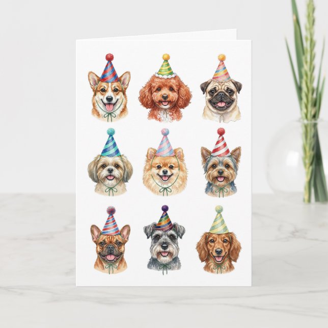 Tarjeta Todos Estrellas Lindos Pequeños Perros Texto Perso (Anverso)