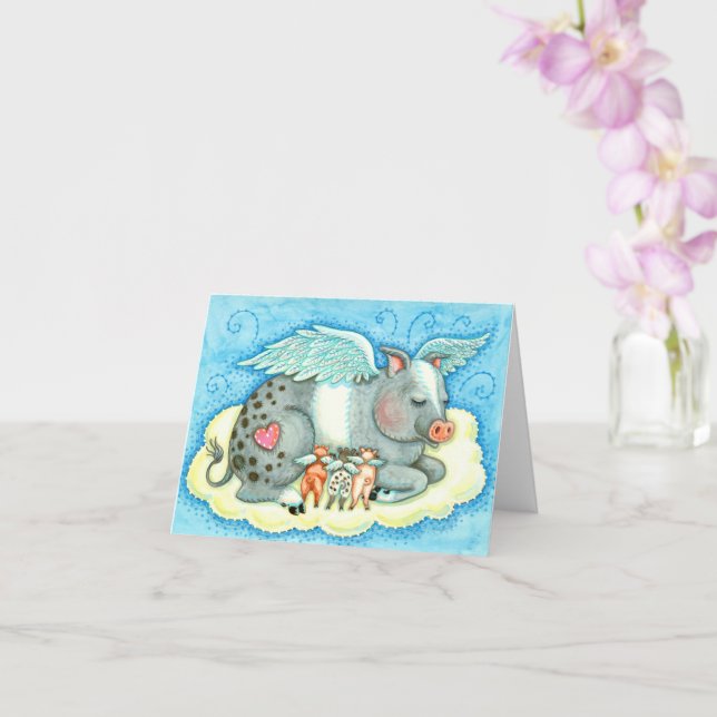 TARJETA TODOS LOS BUENOS PIGLETAS VAN AL CIELO, LOS ANGELE (Orquídea)