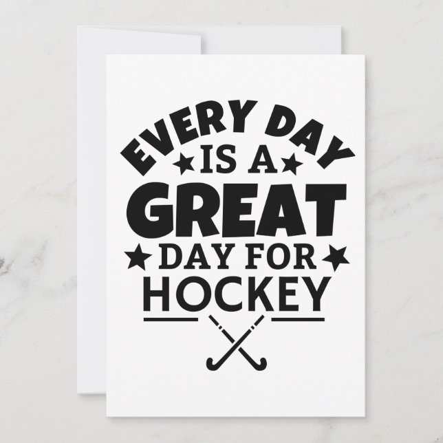 Tarjeta Todos los días es un gran día para el hockey. (Anverso)