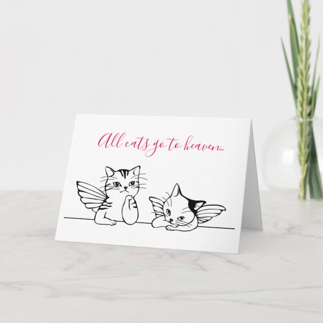 Tarjeta Todos los gatos van al cielo (tarjeta de simpatía  (Anverso)