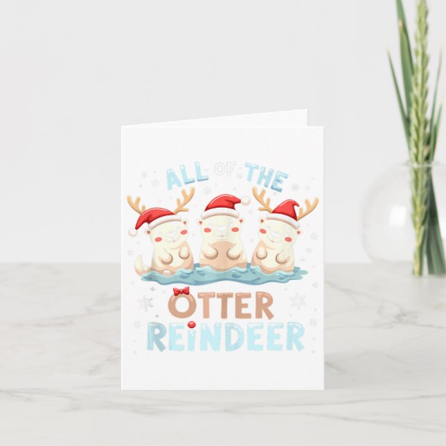 Tarjeta Todos Los Renos De Los Otter Reindeer Xmas Santa H (Anverso)