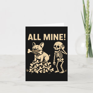 Tarjeta Todos Míos Huesos De Esqueleto De Perro De Hallowe