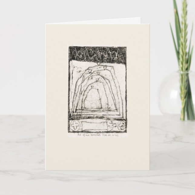 Tarjeta Todos mis ancestros están vivos en nosotros. (Anverso)