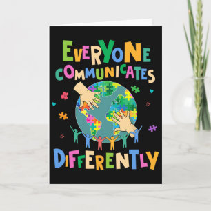 Tarjeta Todos se comunican de manera diferente Autismo Mun