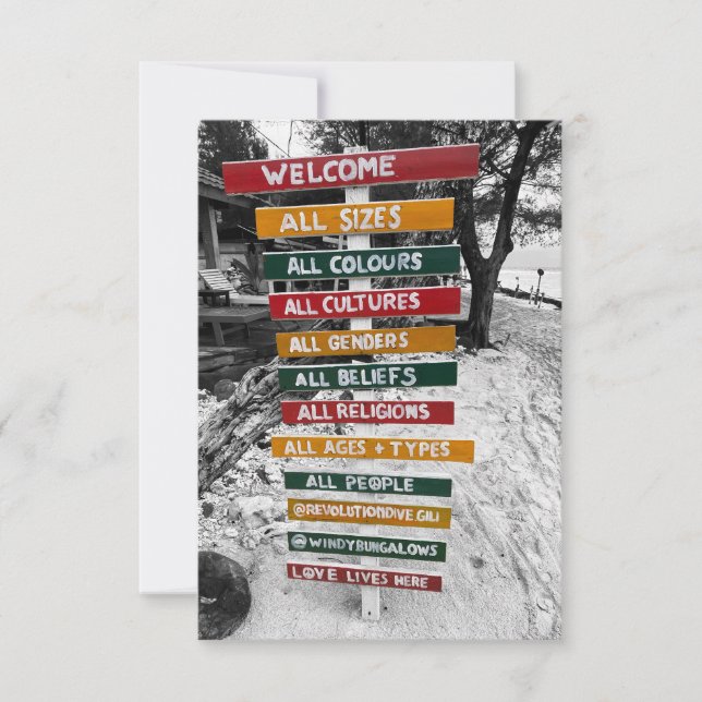 Tarjeta Todos son bienvenidos (Anverso)