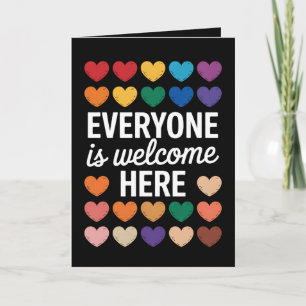 Tarjeta Todos son bienvenidos aquí LGBTQ