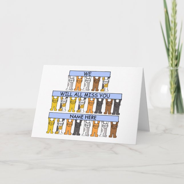 Tarjeta Todos Te Perderemos Los Gatos Personalizados (Anverso)