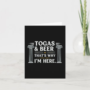 Tarjeta Toga y Cerveza divertidos por eso estoy aquí