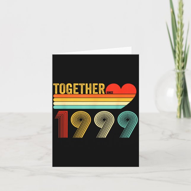 Tarjeta Together Since 1999 Shirt Retro Couple Anniversary (Anverso)