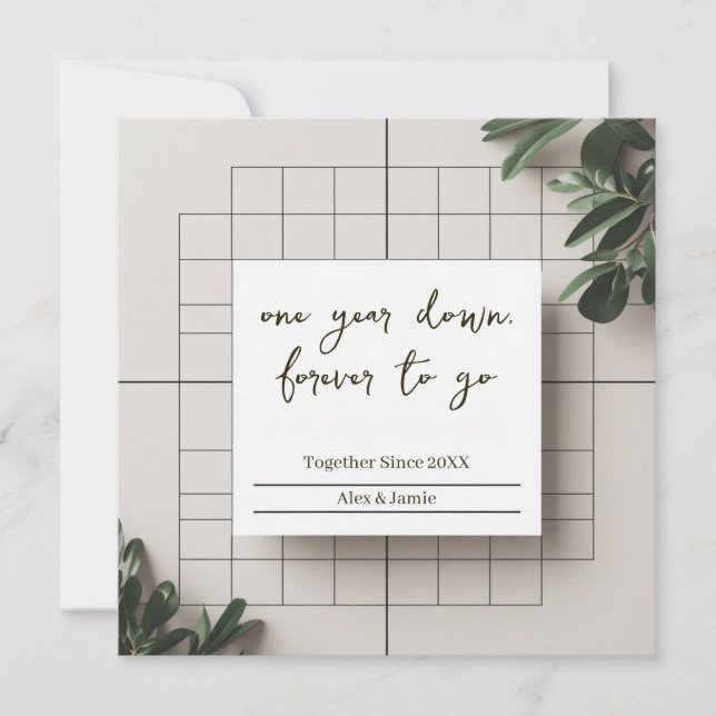 Tarjeta Together Since 20XX Personalized Couple  (Anverso)