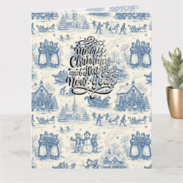 Tarjeta Toile Chinoiserie Invierno Azul