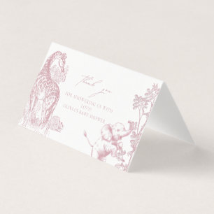 Tarjeta Toile de Jouy Safari Baby Shower Gracias