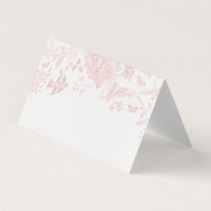 Tarjeta Toile Rosa De Jouy Floral Place Card Decoración De